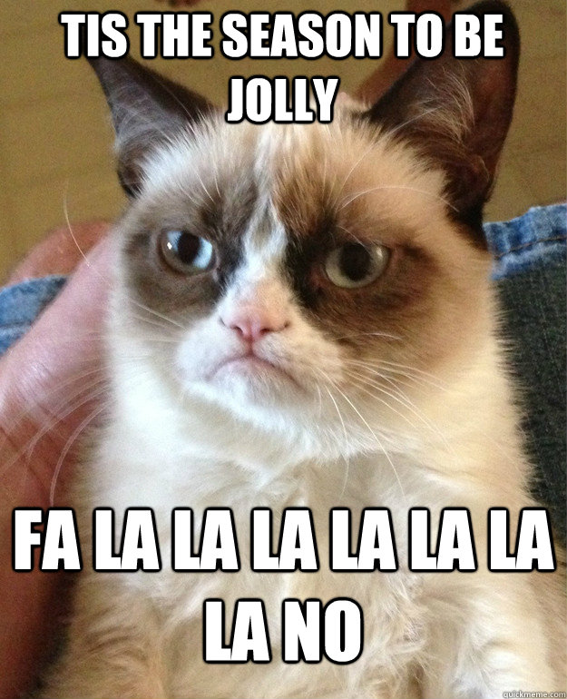 tis the season to be jolly fa la la la la la la la no  Grumpy Cat