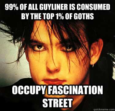 99% of all guyliner is consumed by the top 1% of goths occupy fascination street - 99% of all guyliner is consumed by the top 1% of goths occupy fascination street  Occupy Fascination Street