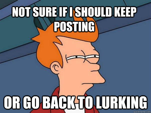 Not sure if I should keep posting or go back to lurking - Not sure if I should keep posting or go back to lurking  Futurama Fry