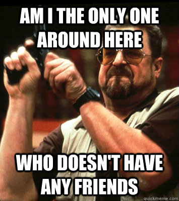 AM i the only one around here who doesn't have any friends   Walter Sobchak Approves this Message