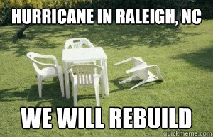 Hurricane in Raleigh, NC we will rebuild - Hurricane in Raleigh, NC we will rebuild  Hurricane Irene