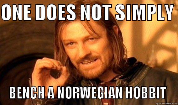 ONE DOES NOT SIMPLY  BENCH A NORWEGIAN HOBBIT One Does Not Simply