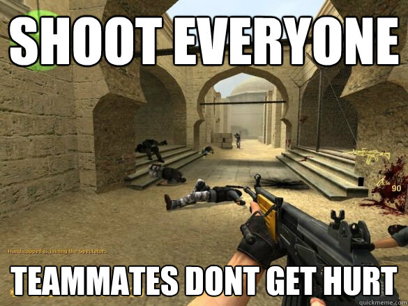 Shoot Everyone teammates dont get hurt  Counter Strike