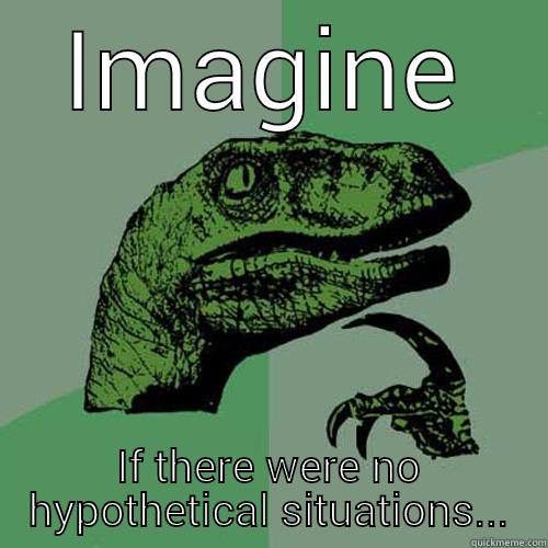 IMAGINE IF THERE WERE NO HYPOTHETICAL SITUATIONS... Philosoraptor