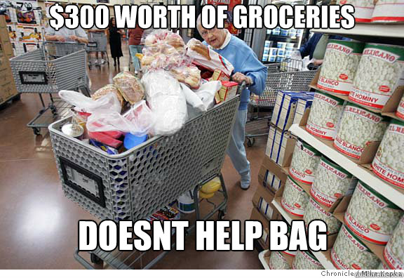 $300 worth of groceries doesnt help bag  