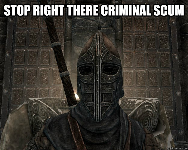 Stop Right there criminal scum   