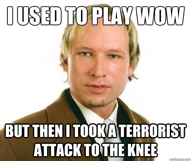 I used to play wow But then i took a terrorist attack to the knee  