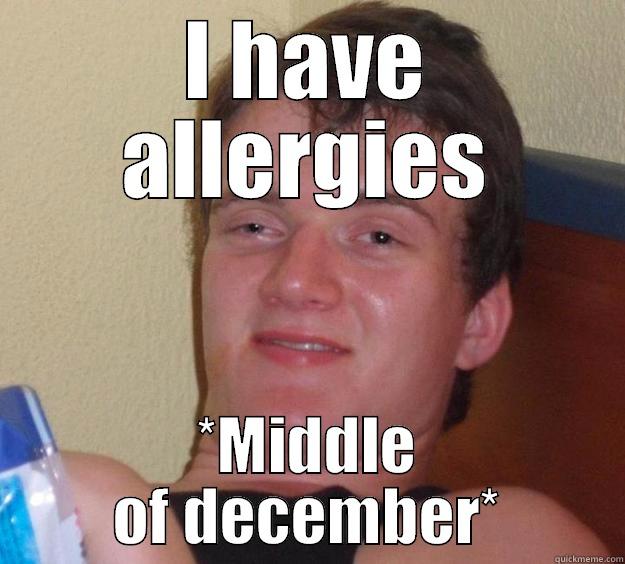 I HAVE ALLERGIES *MIDDLE OF DECEMBER* 10 Guy