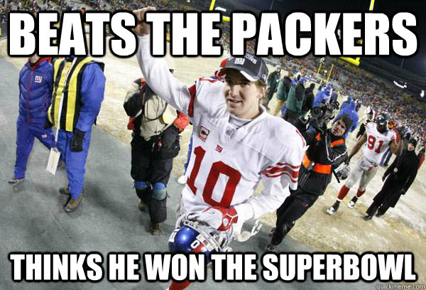 beats the packers thinks he won the superbowl  