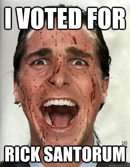 I Voted For Rick Santorum - I Voted For Rick Santorum  Confused Christian Bale