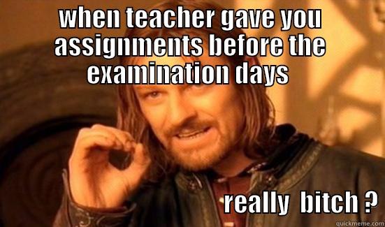 fucking teacher xD - WHEN TEACHER GAVE YOU ASSIGNMENTS BEFORE THE EXAMINATION DAYS                                                                                  REALLY  BITCH ? Boromir
