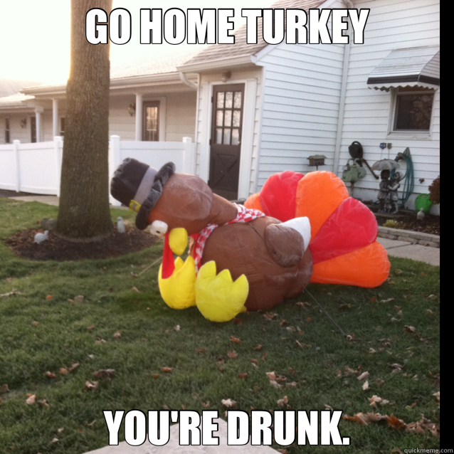 GO HOME TURKEY YOU'RE DRUNK.  