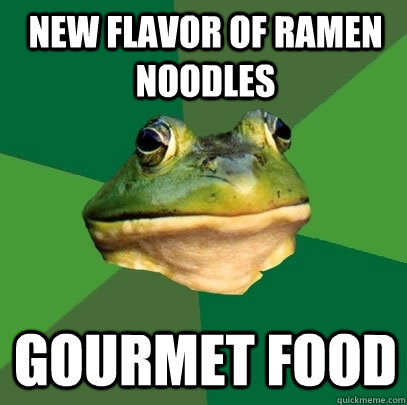 new flavor of ramen noodles gourmet food  Foul Bachelor Frog