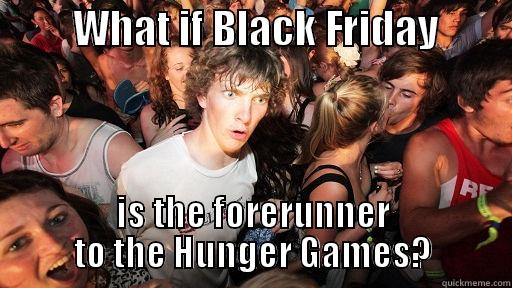          WHAT IF BLACK FRIDAY          IS THE FORERUNNER TO THE HUNGER GAMES? Sudden Clarity Clarence
