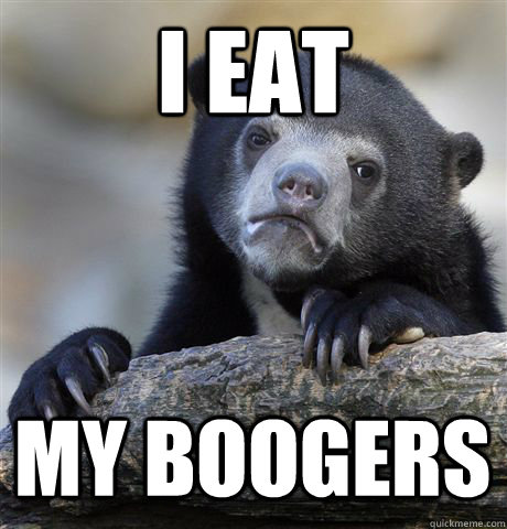 I EAT MY BOOGERS  Confession Bear