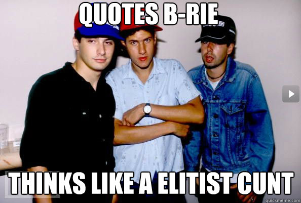 Quotes B-rie Thinks like a elitist cunt  NDirish Beastie Boy Fanboys