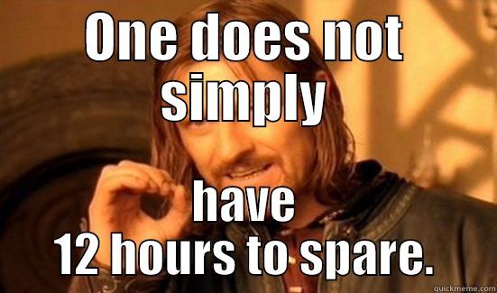 ONE DOES NOT SIMPLY HAVE 12 HOURS TO SPARE. Boromir