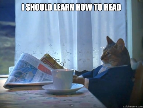 I should learn how to read   The One Percent Cat