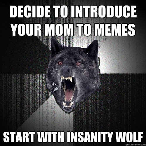 decide to introduce your mom to memes start with insanity wolf  Insanity Wolf