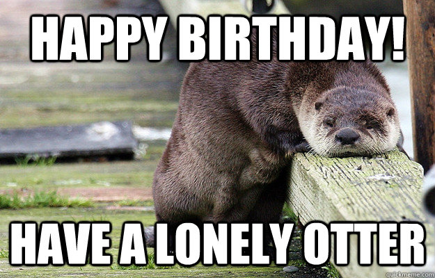 HAPPY BIRTHDAY! Have a lonely otter - HAPPY BIRTHDAY! Have a lonely otter  lonely otter