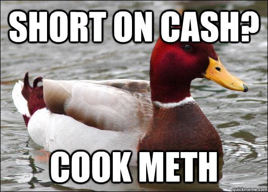 Short on cash? Cook meth  Malicious Advice Mallard