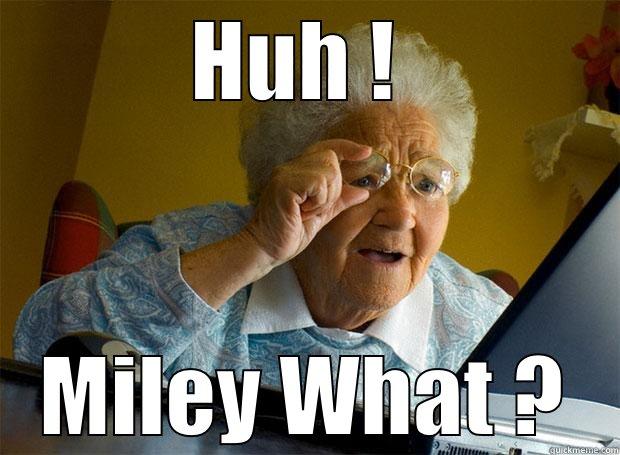HUH !  MILEY WHAT ? Grandma finds the Internet