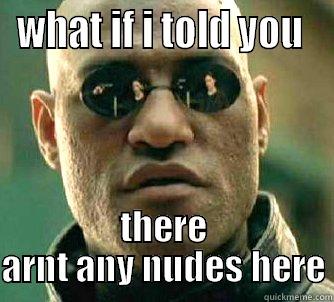 WHAT IF I TOLD YOU  THERE ARNT ANY NUDES HERE Matrix Morpheus