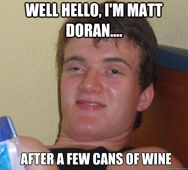 Well hello, I'm Matt Doran.... After a few cans of wine  - Well hello, I'm Matt Doran.... After a few cans of wine   10 Guy