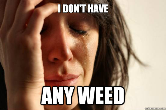 I don't have Any weed  First World Problems