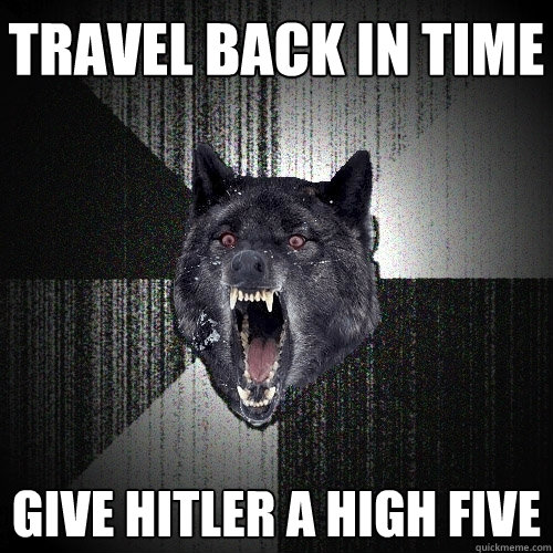 travel back in time give hitler a high five  Insanity Wolf