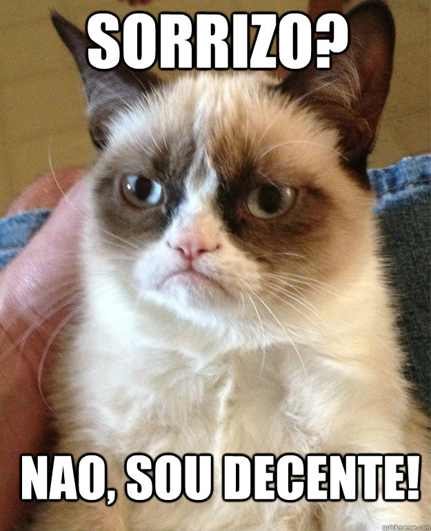 Sorrizo? Nao, sou decente!  Grumpy Cat