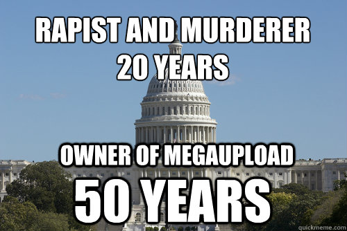 RAPIST AND MURDERER
20 YEARS 50 years OWNER OF MEGAUPLOAD  Scumbag Congress
