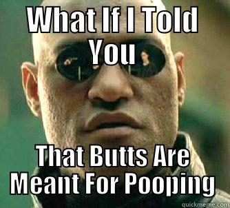 WHAT IF I TOLD YOU THAT BUTTS ARE MEANT FOR POOPING Matrix Morpheus
