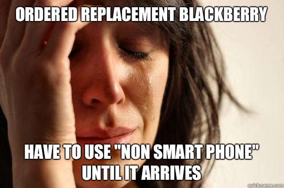 Ordered replacement Blackberry Have to use 