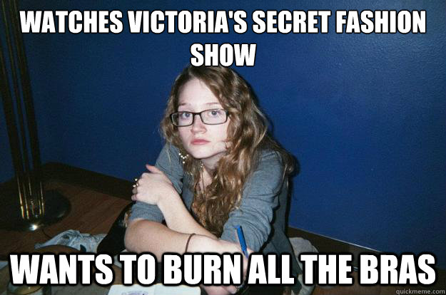 Watches Victoria's Secret Fashion Show Wants to Burn all the Bras   