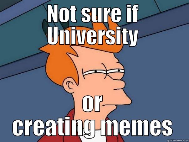NOT SURE IF UNIVERSITY OR CREATING MEMES Futurama Fry