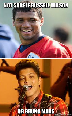 Not sure if Russell Wilson Or Bruno mars  