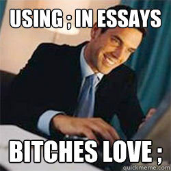 Using ; in essays Bitches love ;  Bitches Love