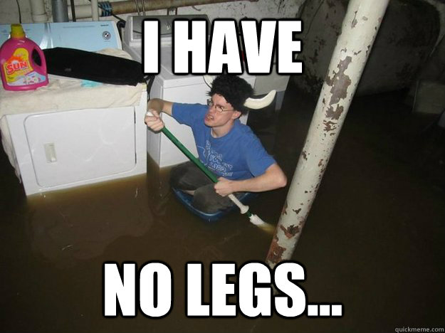 I HAVE NO LEGS...   Do the laundry they said