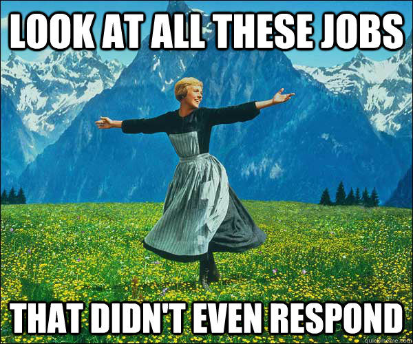 Look at all these jobs that didn't even respond  Look At All The Fucks I Give