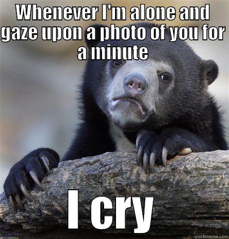 WHENEVER I'M ALONE AND GAZE UPON A PHOTO OF YOU FOR A MINUTE I CRY Confession Bear