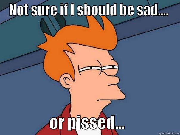 NOT SURE IF I SHOULD BE SAD....                  OR PISSED...                  Futurama Fry
