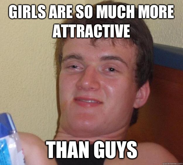 Girls are so much more attractive Than guys  10 Guy
