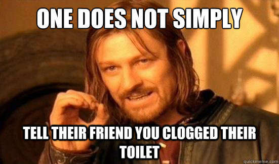One Does Not Simply tell their friend you clogged their toilet  Boromir