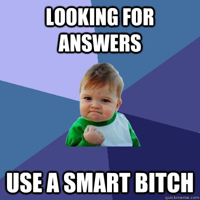 looking for answers Use a smart bitch  Success Kid