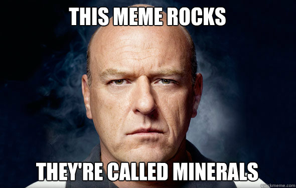 This meme rocks They're called minerals - This meme rocks They're called minerals  Schrader Craft