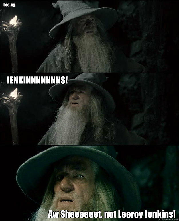 Lee..oy Aw Sheeeeeet, not Leeroy Jenkins! JENKINNNNNNNS!  Gandalf und das Spanischstudium