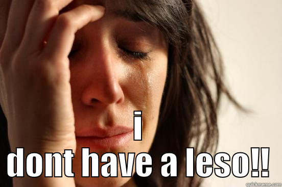  I DONT HAVE A LESO!! First World Problems