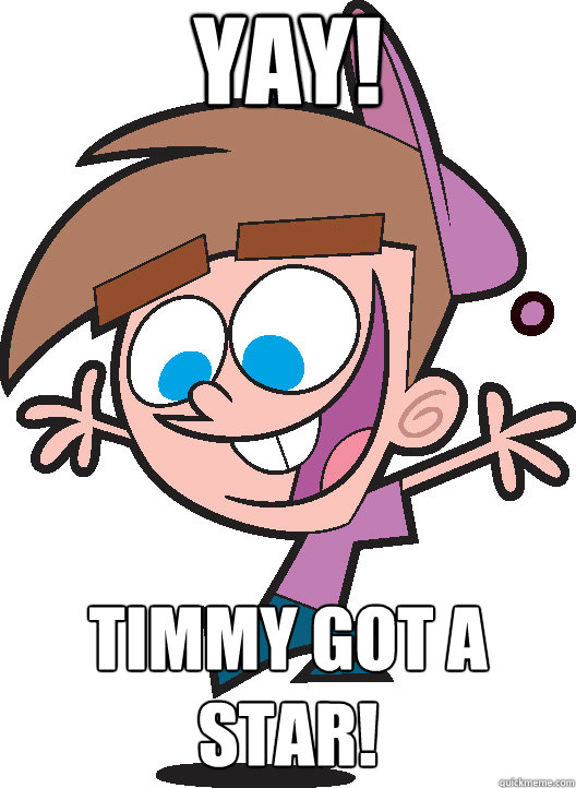 YAY! Timmy got a star!  Timmyturner
