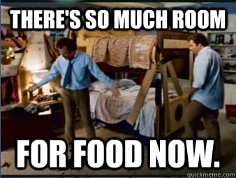 There's so much room for food now.  